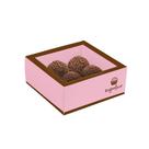 Caixa para 4 Brigadeiros 10,6x10,6x4,5cm Brigadeiro Rosa - 10 unidades - Cromus - Rizzo