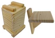 Caixa Para Abelha Jataí 12x12 Cm Interno com 2 melgueiras + Suporte De Parede