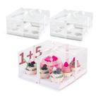 Caixa para bolos e cupcakes Bento JCD, 5 unidades, combinação de 1+5 com fita