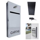 Caixa para Correspondencia Boletos Slim Inox Abertura Frontal com Chave
