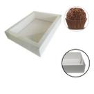 Caixa para Doces 500g Retangular com Tampa PVC ArtPlast Branca