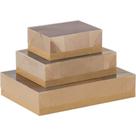 Caixa para Presente com Tampa KRAFT e PVC MD 26X19X7,5 Pacote com 5 Unidades