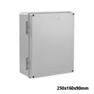 Caixa Plástica 250x160x90mm Com Dobradiça Tampa Baixa Opaca