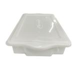 Caixa plastica empilhável branca 15l com tampa 56,1x33x12cm