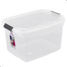 Caixa Plástica Média Organizadora Com Tampa e Trava Flex 29L Sanremo
