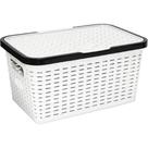 Caixa Plastica Multiuso Bicolor 15L PRETO/BRANCO (S) - Monte Libano