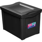 Caixa Plástica Multiuso Médio Preto Organizador 30l Caixa Plástica Multiuso Médio Preto Organizador 30l