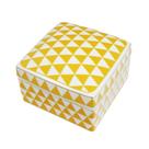 Caixa Porcelana Com Design Triangulo Amarelo e Branco