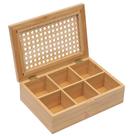 Caixa Porta Chá e Especiarias Bambu E Palhinha 6 Divisórias Mimo Style - Caixa Porta Chá e Especiarias Bambu E Palhinha 6 Divisórias Mimo Style -
