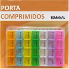 Caixa Porta Comprimido Semanal e Mensal Organização Prática e Colorida