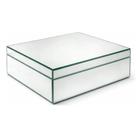 Caixa Porta-joias Luxo Decorativa Grande Espelhada Cor Prata 26x31 Cm