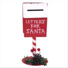 Caixa Postal Carta Papai Noel Com Pé Enfeite Natalino Vermelho 13CM