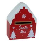 Caixa Postal Vermelha Metal Casinha Enfeite Natalino 27Cm