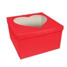 Caixa Presente 27x27x15,5cm Tampa Visor Coracao Cv1 Unid