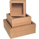 Caixa Presente com Tampa M 21X21X8CM KRAFT Quadrada com Visor Pacote com 10 Caixa Presente com Tampa M 21X21X8CM KRAFT Quadrada com Visor Pacote com 10