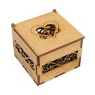 Caixa Quadrada Biju ou Lembrancinha Coração Com Aliança 6x6x5 Laser Mdf Madeira