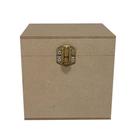 Caixa Quadrada com Dobradiça e Fecho Personalizado 10x10x10 Kit 3un Mdf Madeira