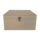 Caixa Quadrada com Dobradiça e Fecho Personalizado 20x20x10 Kit 3un Mdf Madeira