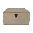 Caixa Quadrada com Dobradiça e Fecho Personalizado 20x20x10 Kit 3un Mdf Madeira
