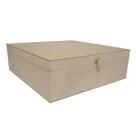 Caixa Quadrada com Dobradiça e Fecho Personalizado 30x30x10 Kit 5un Mdf Madeira