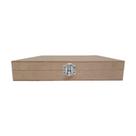 Caixa Quadrada Dobradiça e Fecho Maleta 24x24x4 Kit 3un Mdf Madeira