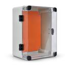 Caixa quadro painel eletrico tampa transparente com dobradiça e fecho 31x23x16cm cinza ip66
