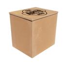 Caixa Retangular Grande Tampa Sapato Gravada Laser 52x43x53 Mdf 4mm Madeira