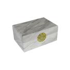 Caixa Retangular Madeira Branca Marmorizada c Dourado