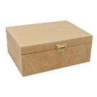Caixa Retangular Tampa Dobradiça e Fecho 20x12x6 Mdf 6mm Madeira