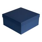 Caixa Rígida Presente 20 x 20 x 7 cm Azul Marinho - Embalagem de Papelão