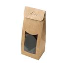 Caixa Sacolinha com Visor P Kraft (7,5cm x 19cm) 10 unidades - Assk Embalagens