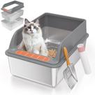 Caixa sanitária de peneiração em aço inoxidável Yoochee com tampa para gatos