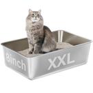 Caixa sanitária EGMEHOAD em aço inoxidável XXL para gatos grandes Caixa sanitária EGMEHOAD em aço inoxidável XXL para gatos grandes