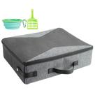 Caixa sanitária portátil HiCaptain para gatos com tampa e alça preta/cinza
