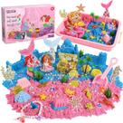 Caixa sensorial KNASON Mermaid com 1 kg de areia colorida para crianças de 3 a 9 anos