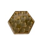 Caixa Sextavada Dourada BWB C/10 Un Embalagem para Bombons, Trufas e Doces Finos