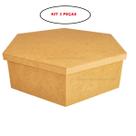 Caixa Sextavada Tampa Sapato 38x11 Kit 3 Un. Mdf Madeira