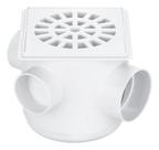 Caixa Sifonada 100x100x50mm Com Grelha Quadrada Branca Herc
