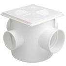 Caixa Sifonada com 3 Entradas 100x100x50 Quadrada Branca - 11071151 - FORTLEV