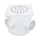 Caixa Sifonada Quadrada 100x100x40mm com 7 Entradas e Saída de 50mm - Herc