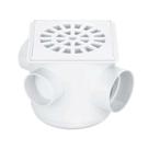Caixa Sifonada Quadrada 100x100x50mm Com 3 Entradas De 40mm - Pvc - Herc