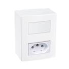 Caixa sobrepor interruptor simples + tomada linha sleek