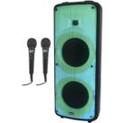 Caixa Som Amplificada Bateria Bluetooth 2000W Rms Show de Led Amvox Aca 2000 Party Vox + 2 Microfone