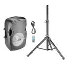 Caixa Som Amplificada Bluetooth Mp3 Usb 15 Polegadas Tripé Cor Preto 120-240v
