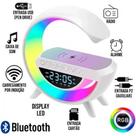 Caixa som g luz abajur rgb carregador sem fio 15 w relógio despertador bt 3401