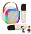 Caixa Som Karaokê Bluetooth Infantil 2 Microfone Led Premium