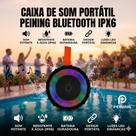Caixa Som S Fio Portátil Peining Bluetooth PEI-236BT Prova D'Água