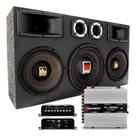 Caixa Som Trio Selada 5000w 4 Vias Hi Fi + Modulo Taramps