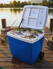 Caixa Térmica 42L Azul Cooler com Alça e Rodas Mor Para Viagens Churrasco e Pescarias Conservação por Longas Horas