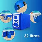 Caixa Térmica Cooler Azul 32 Litros Portátil Resistente Viagem Camping Praia